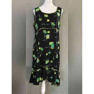 Paradiso Women's Black and Green Dress